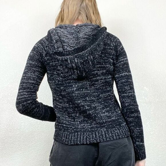 SO Black & Grey Marled Knit Hooded Sweater - Picture 2 of 7